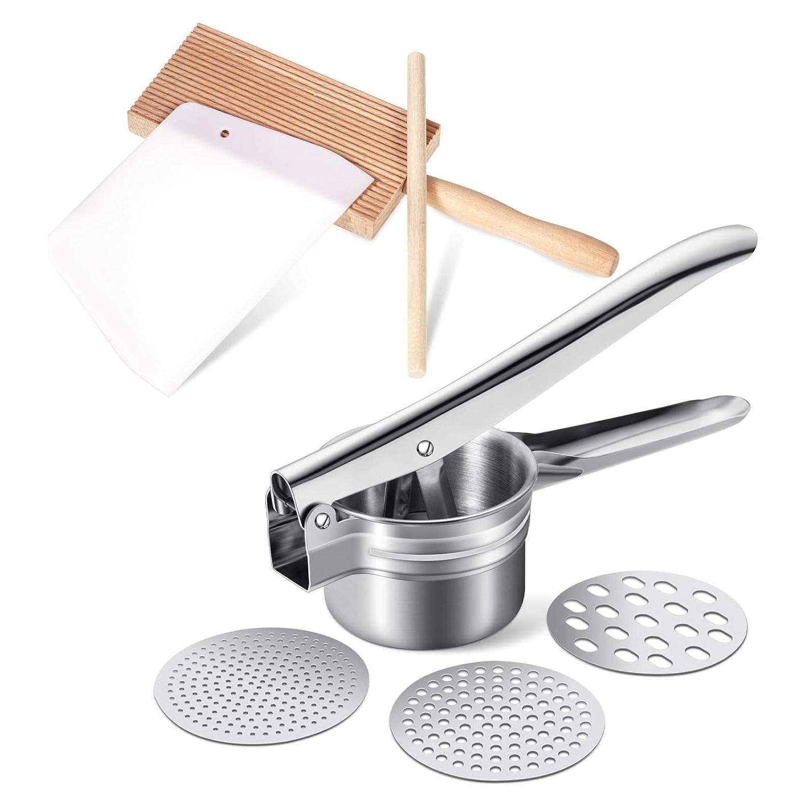 Juego de 4 Piezas para Gnocchi Patelai - Prensa, Rodillo, Paleta y Raspador