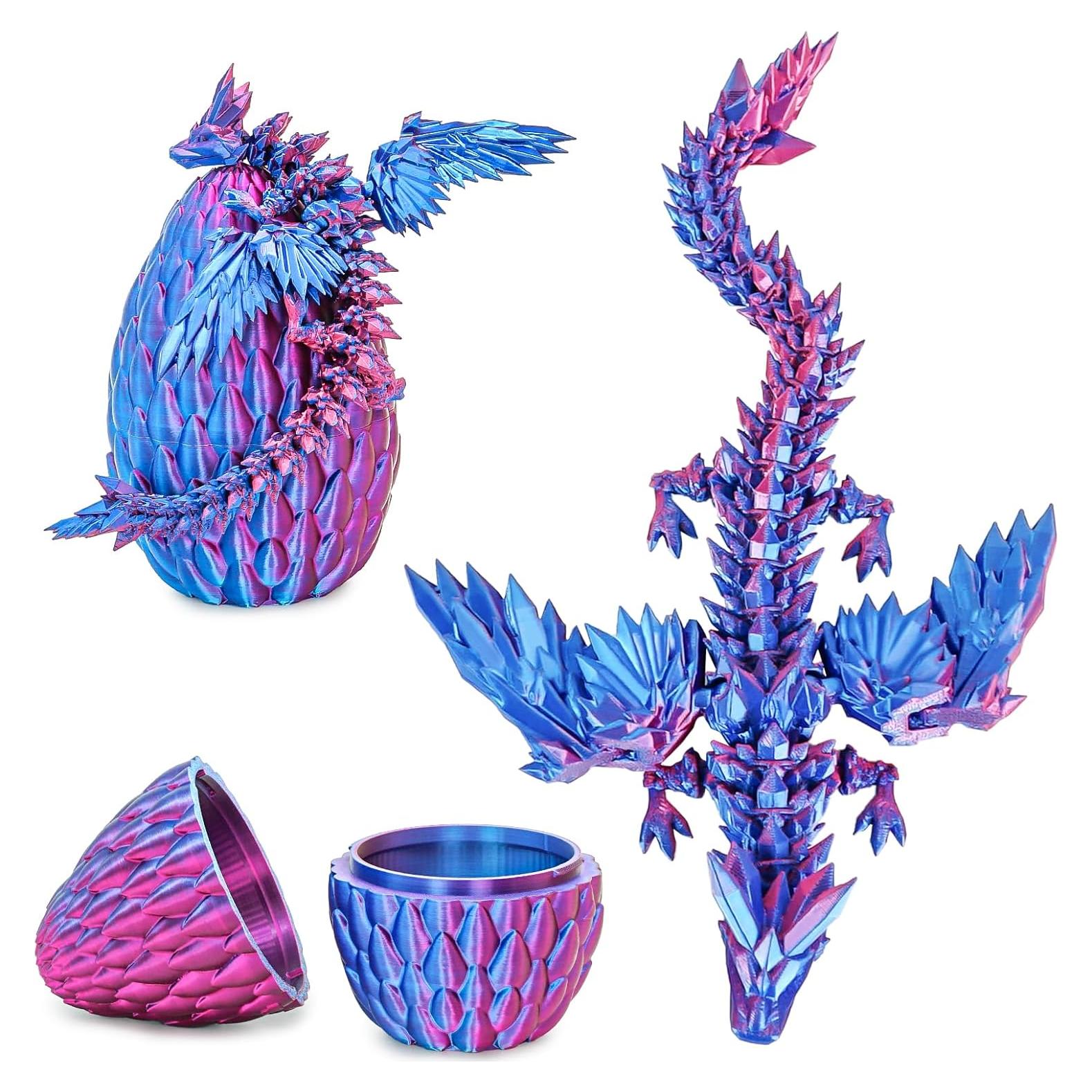 Huevo de Dragón Gradiente - Juguete Articulado Azul Púrpura