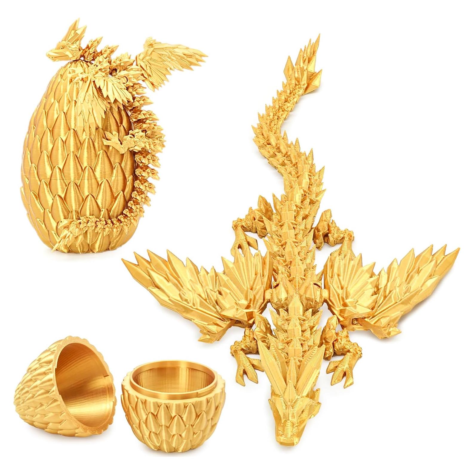 Huevo de Dragón Gradiente Dorado 13.97 cm con Dragón