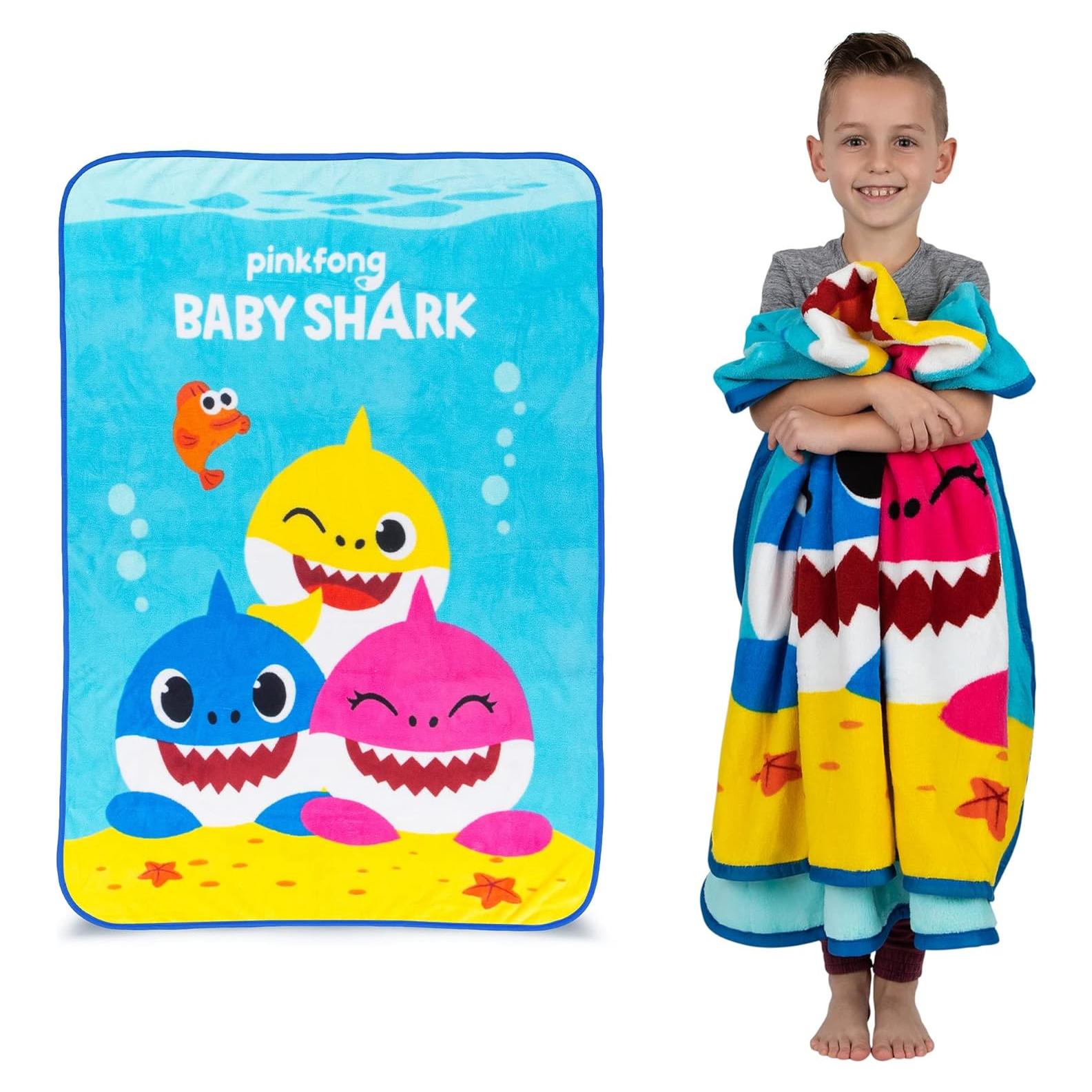 Cobertor Baby Shark Franco 116x152 cm Microfibra Suave