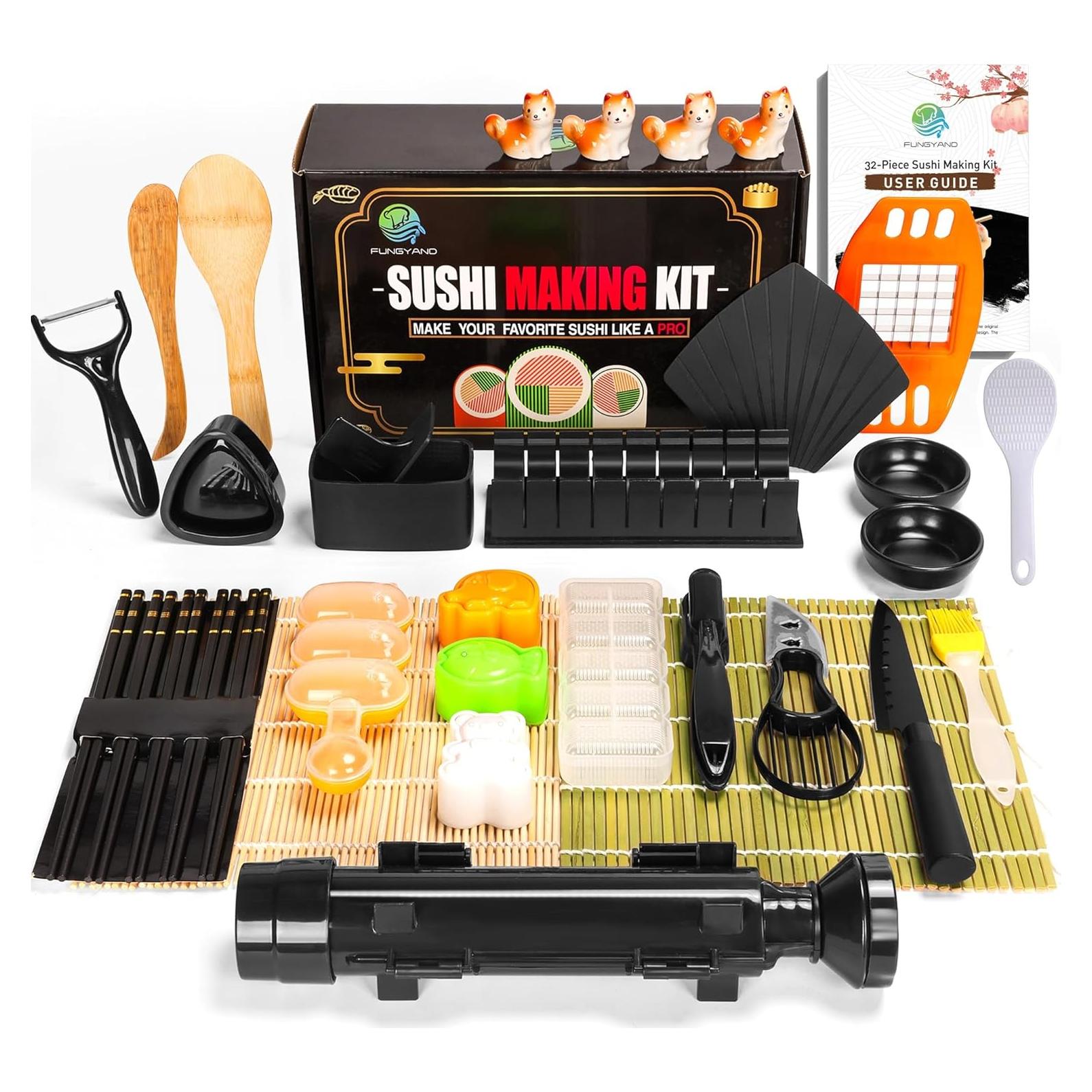 Kit de Hacer Sushi FUNGYAND 32 en 1 - Bazooka, Moldes y Más