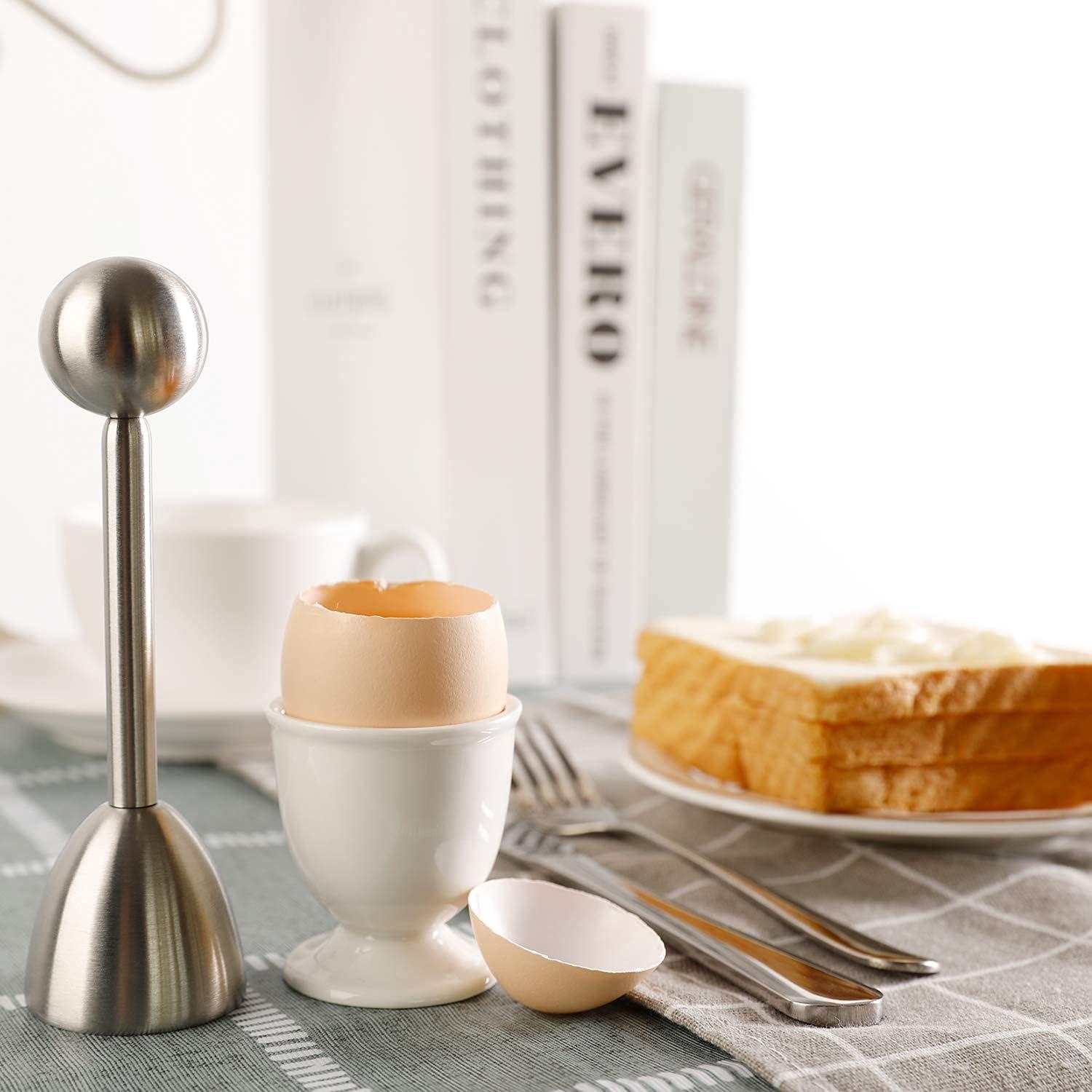 Juego Cortador de Huevos Forkmannie con 4 Tazas y Cucharas