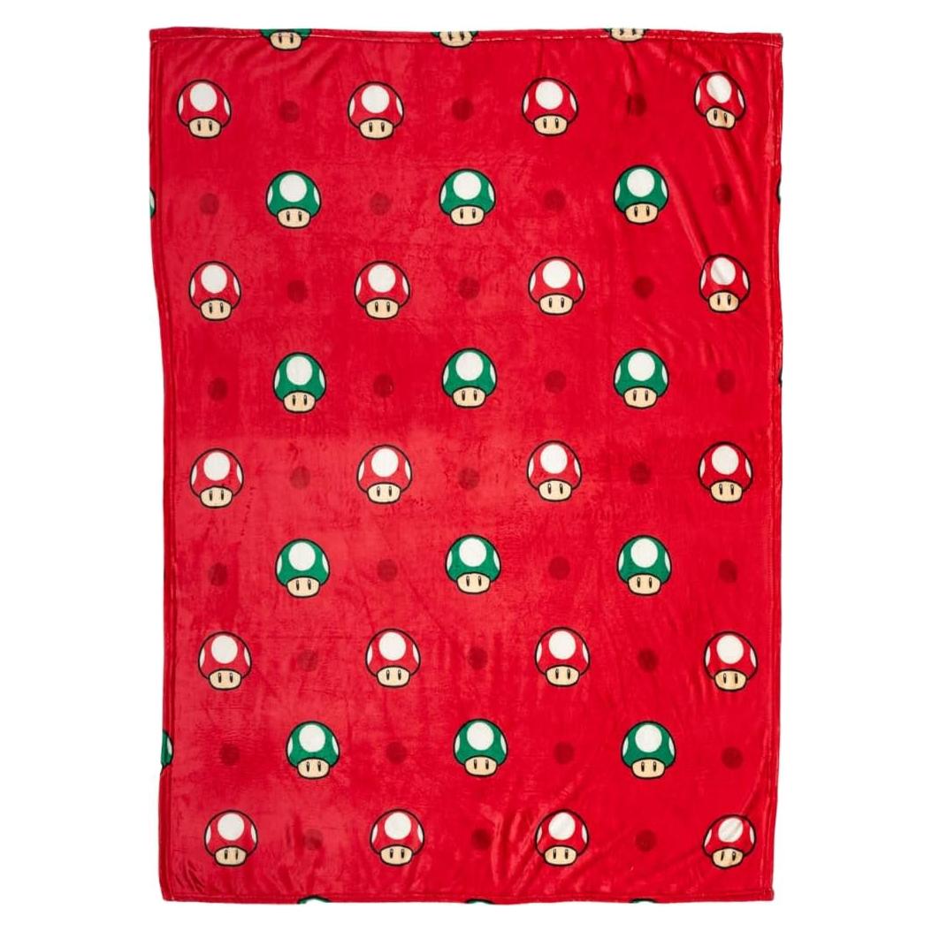 Manta Super Mario Toad Franco 116x152 cm Suave y Colorida