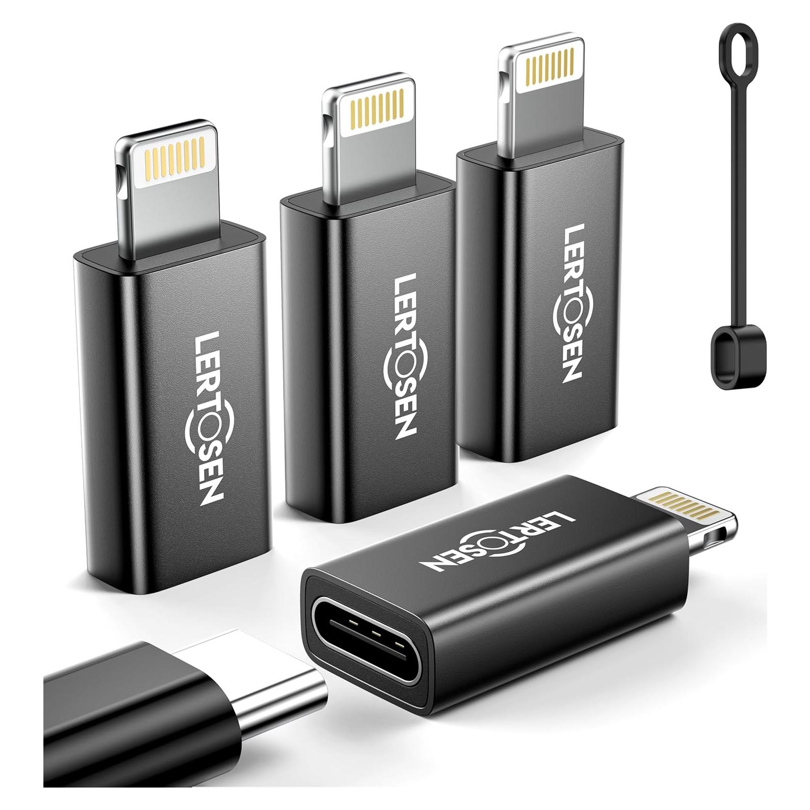 Adaptador USB-C a Lightning Lertosen 27W - Paquete de 4