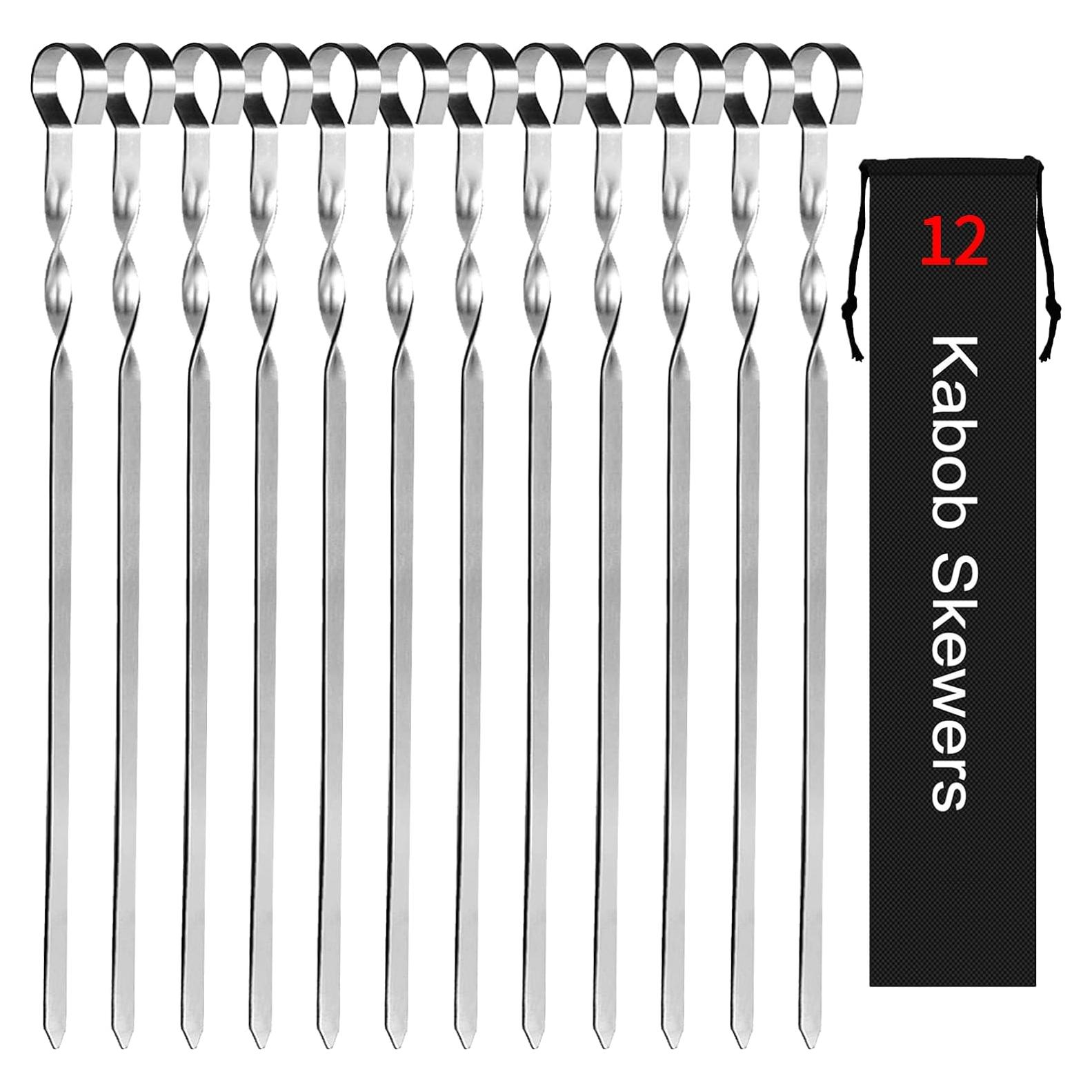 Pinchos de Kabob JY COOKMENT 35.56 cm Acero Inoxidable Set 12