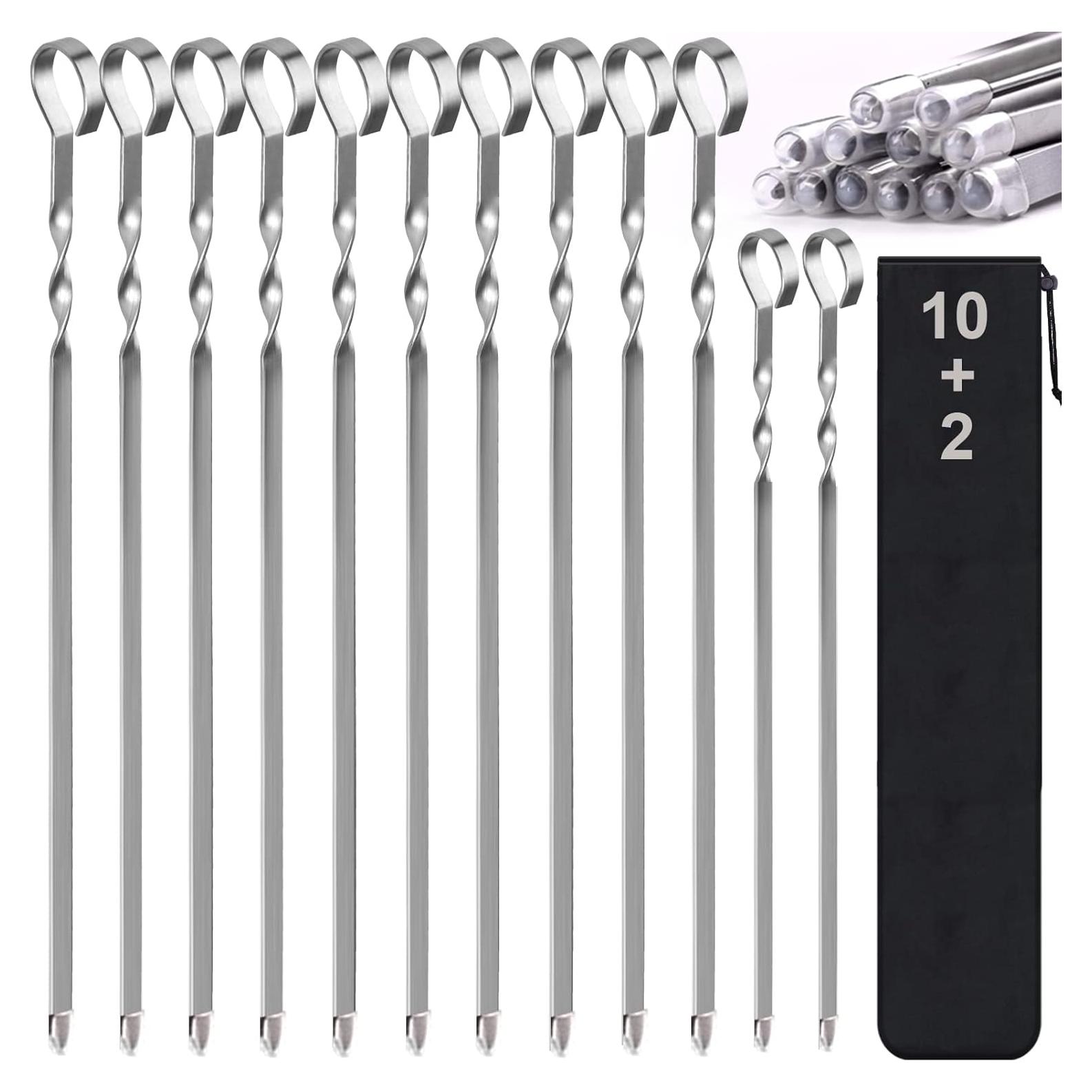 Brochetas de Acero Inoxidable LANNEY 43 cm - Paquete de 12