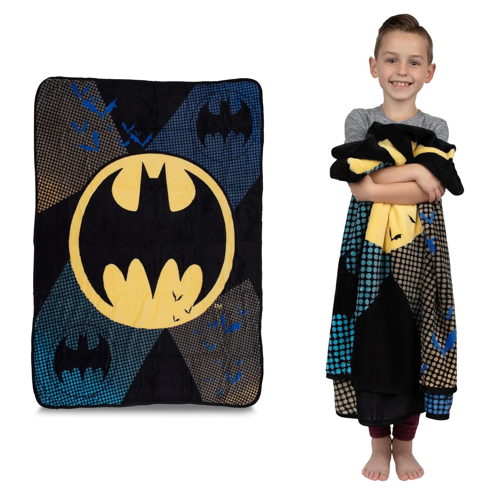 Manta de Felpa Franco Batman 116x152 cm Suave y Ligera