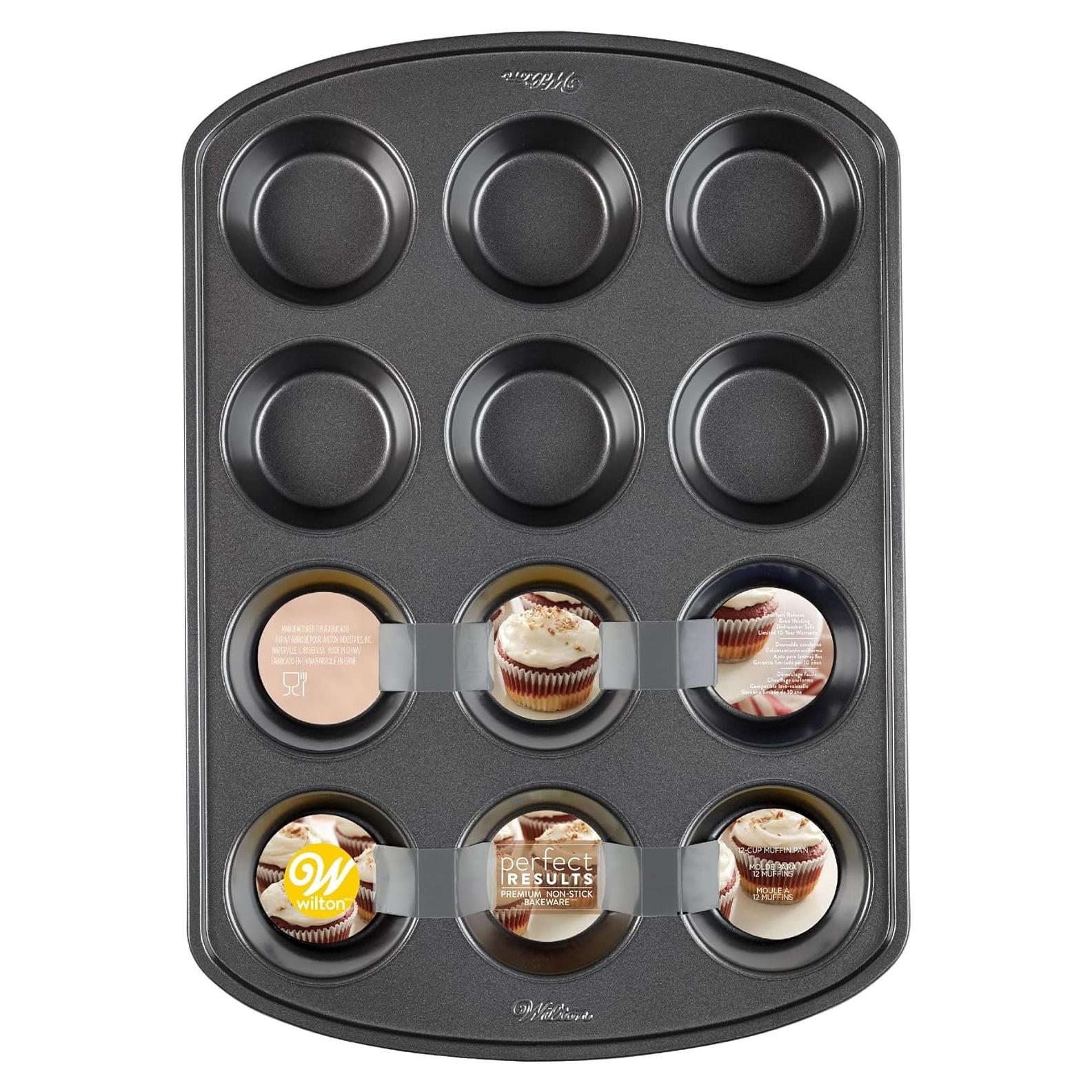 Molde para Muffins Wilton Antiadherente 12 Tazas 26.7x38.1 cm
