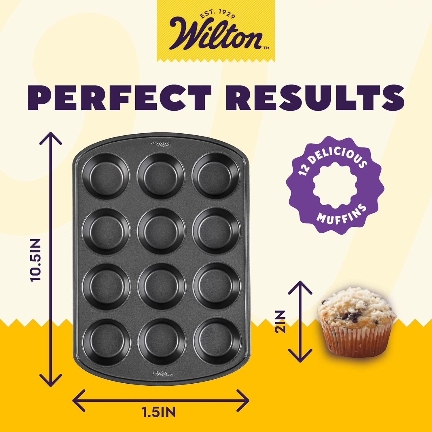Molde para Muffins Wilton Antiadherente 12 Tazas 26.7x38.1 cm