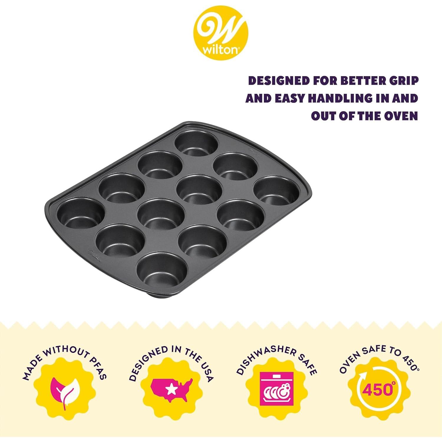 Molde para Muffins Wilton Antiadherente 12 Tazas 26.7x38.1 cm