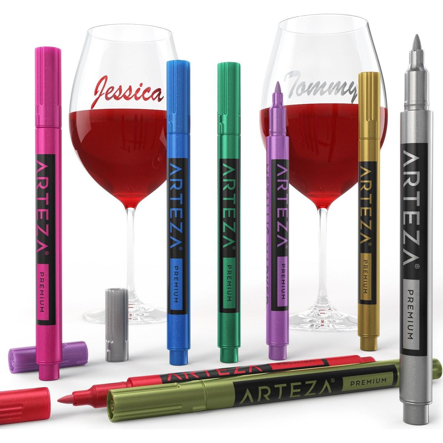 Set de 8 Marcadores Metálicos Lavables Arteza para Vidrio