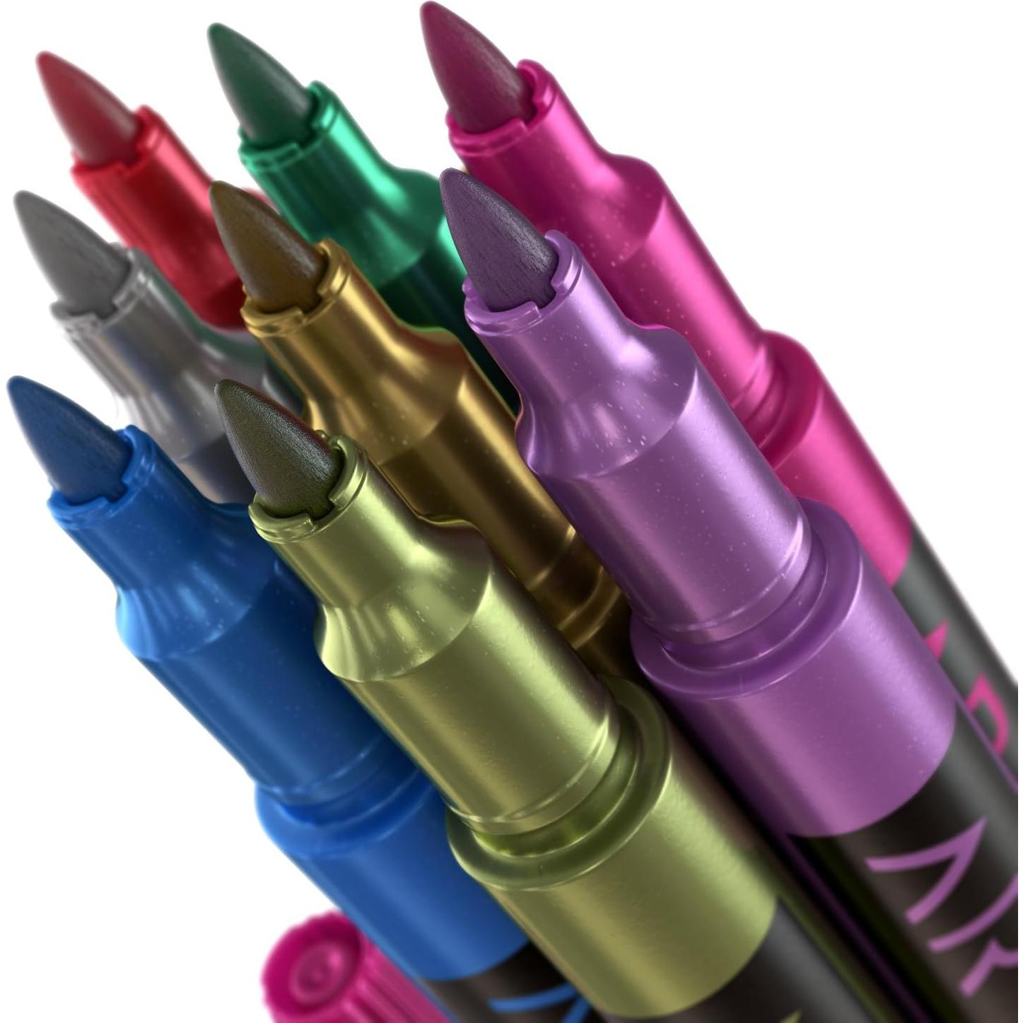 Set de 8 Marcadores Metálicos Lavables Arteza para Vidrio