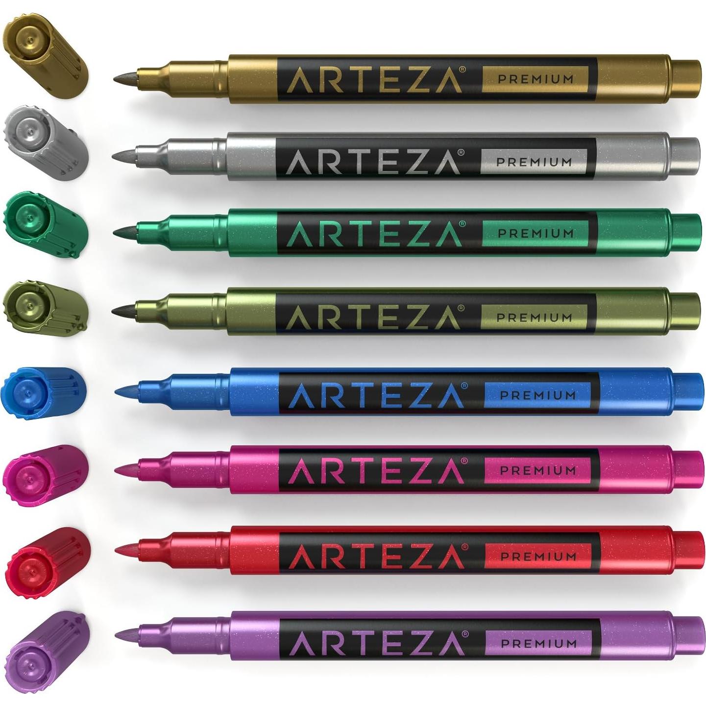 Set de 8 Marcadores Metálicos Lavables Arteza para Vidrio