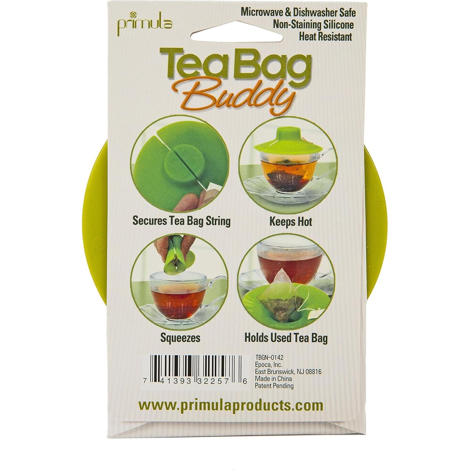 Soporte para Bolsa de Té Primula Verde de Silicona 10.5 cm