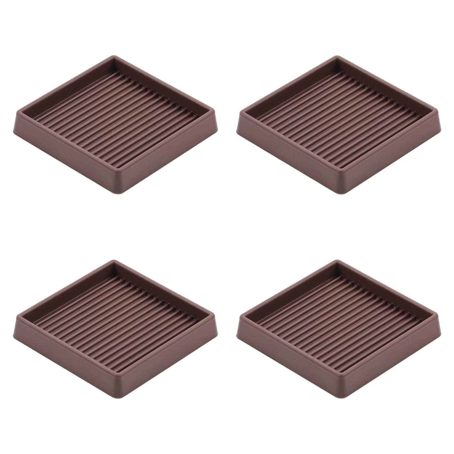 Tazas de goma antideslizantes VOCOMO 7.62 cm marrón, paquete de 4