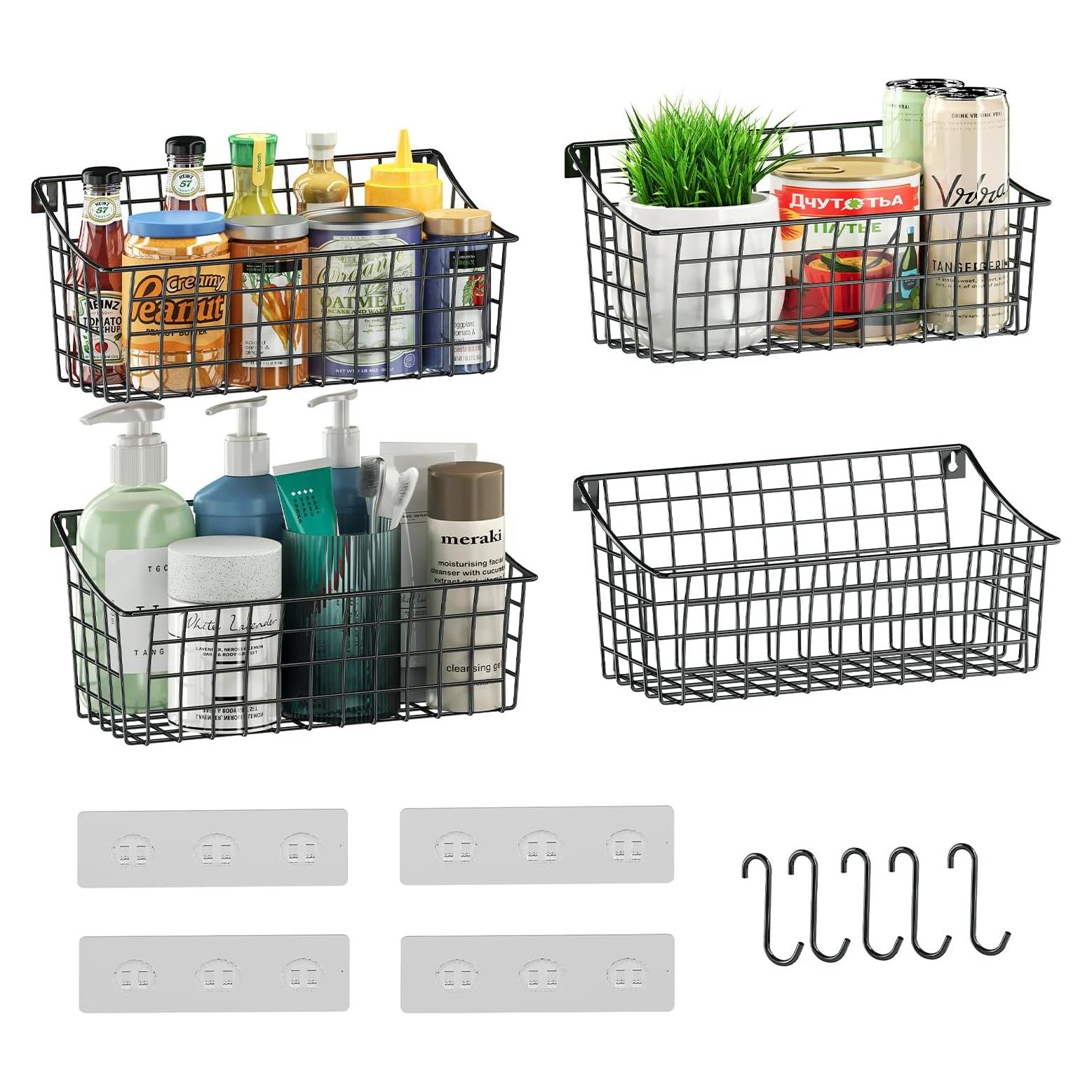 Cesta de Almacenamiento Colgante Sonyabecca 4 Pack Negra