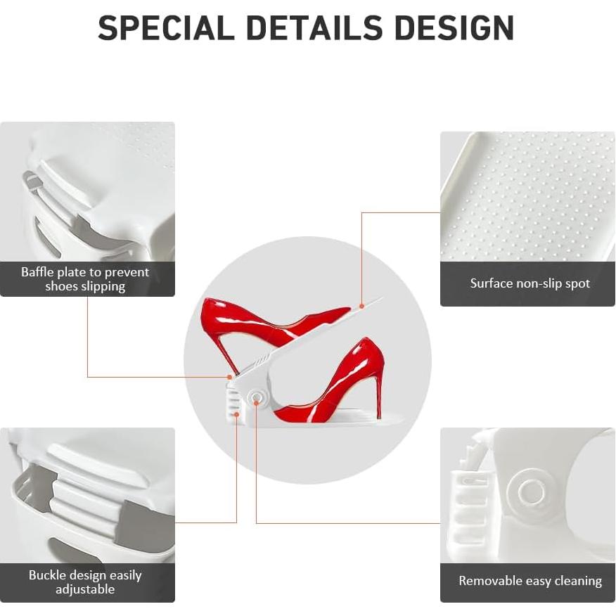 Organizador de Zapatos NVGSN 20 Paquetes Blanco Ahorra Espacio