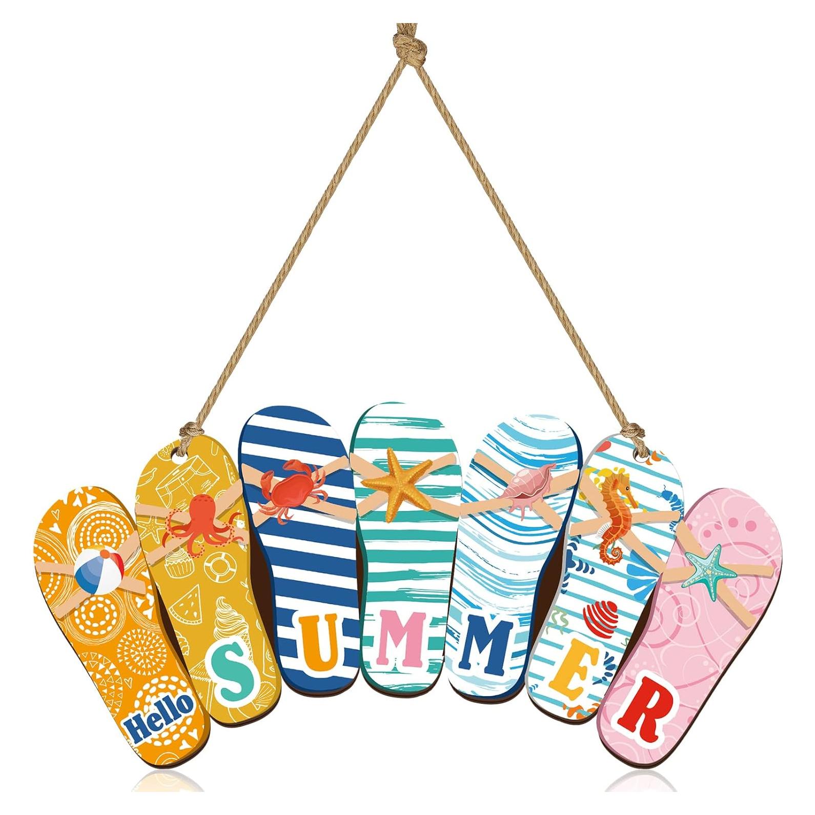Cartel de Puerta Yookeer Estilo Chanclas 30x15 cm Decoración Verano