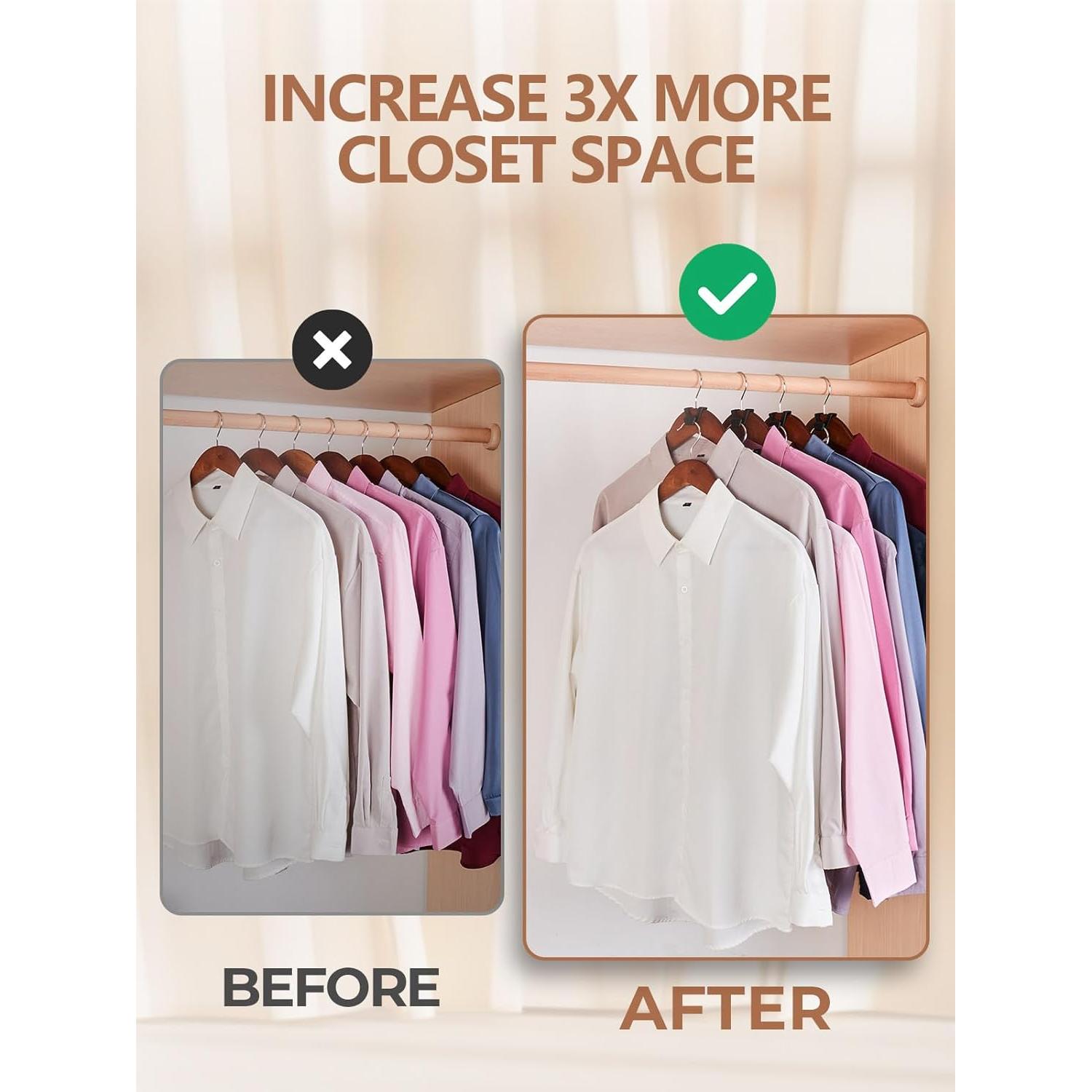 Ganchos Conectores de Perchas HOUSE DAY 60 Pack Negros