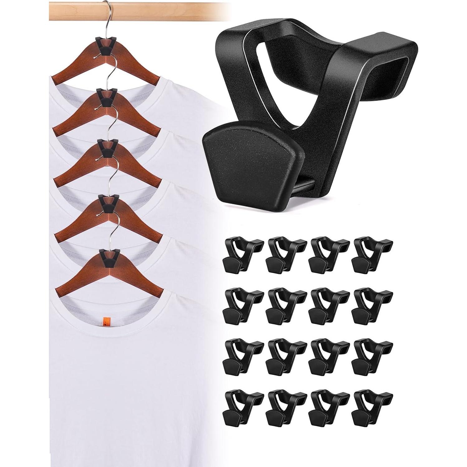 Ganchos Conectores de Perchas HOUSE DAY 60 Pack Negros