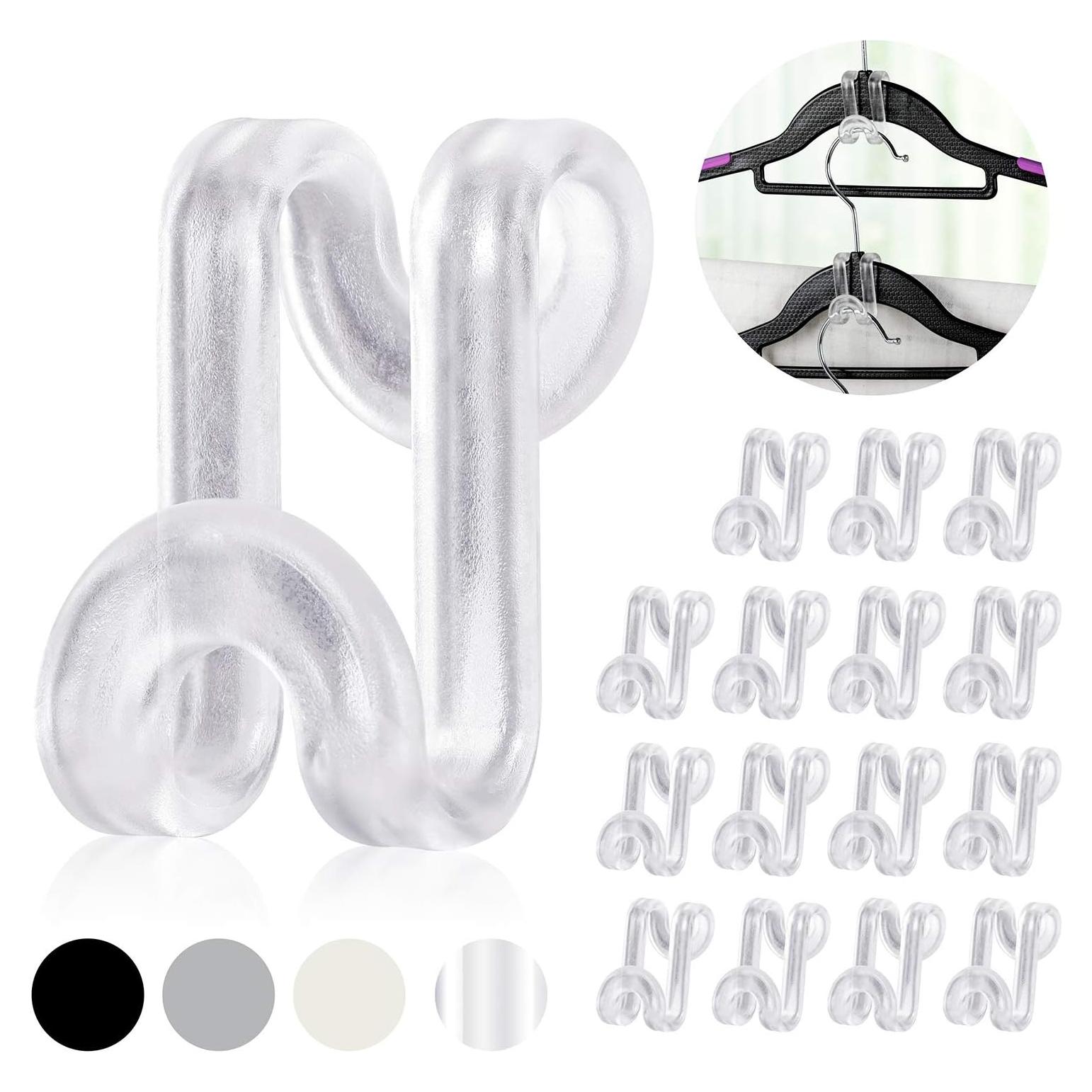 Ganchos para Perchas Mlici Transparentes Ahorra Espacio 60 Piezas