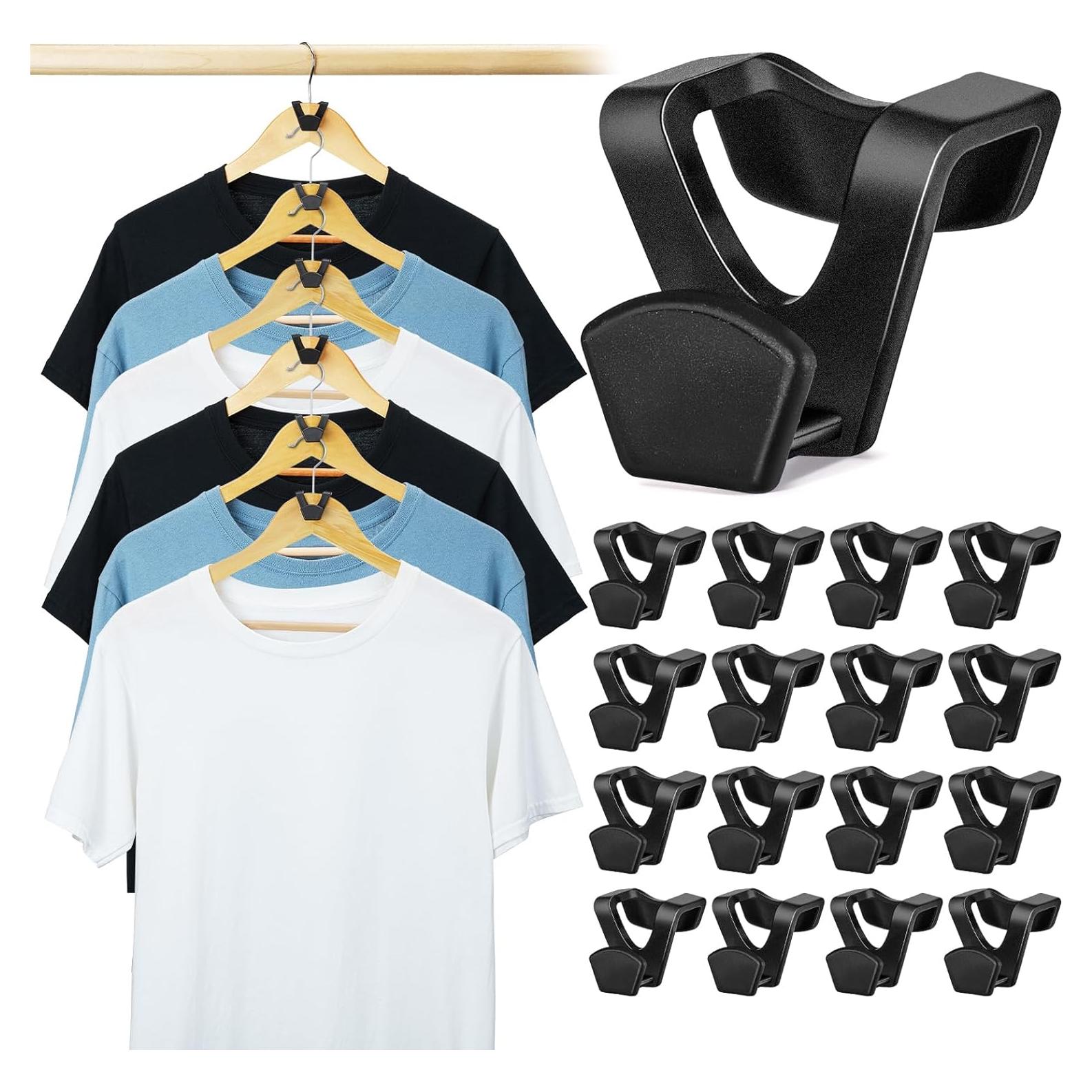 Ganchos Conectores de Perchas Smartor 60 Piezas Negro