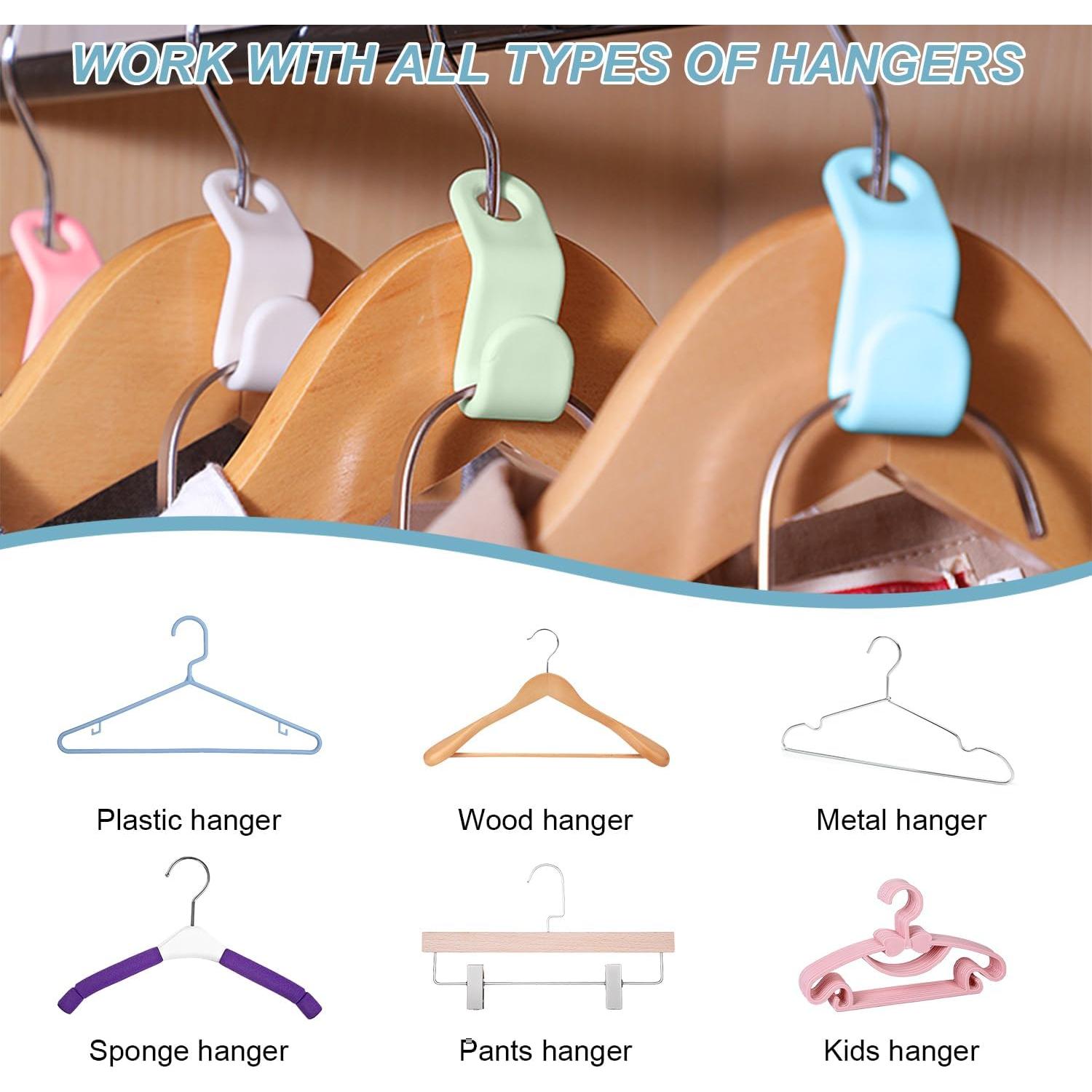 50 Ganchos Conectores UNEFCYC para Ropa Ahorra Espacio Blanco