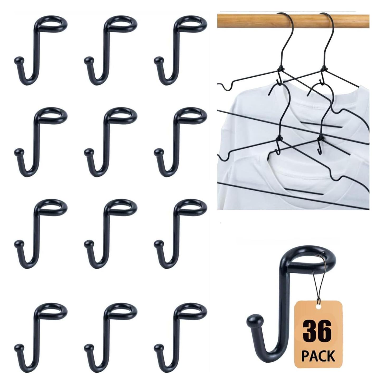 Ganchos Conectores para Perchas KOOBAY 36PCS Metal Negro