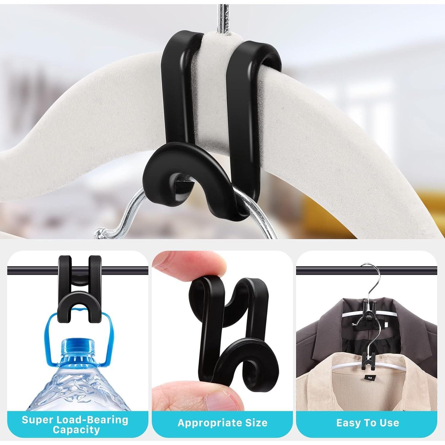 100 Ganchos Conectores para Perchas CLRBEATTY, Negro, ABS