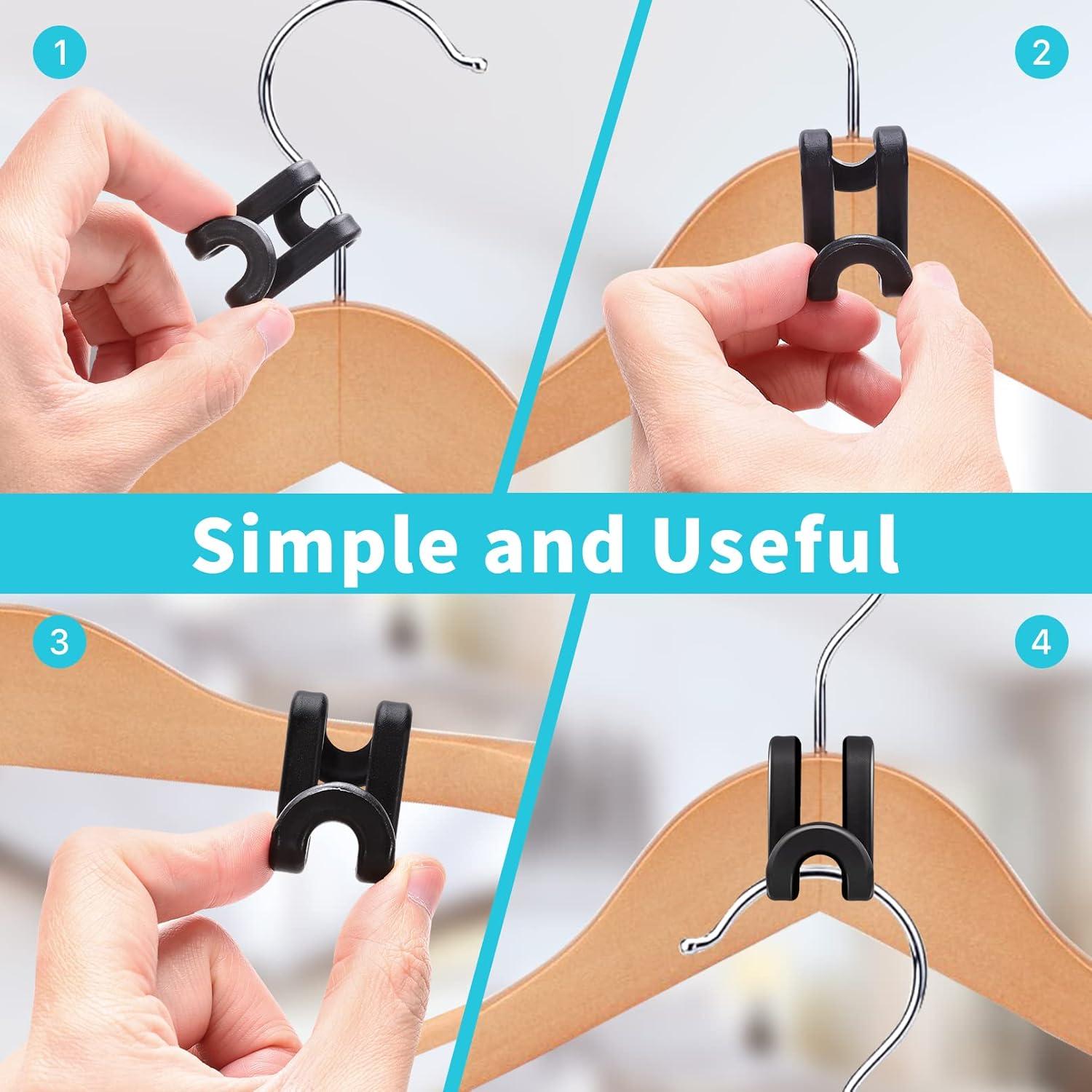 100 Ganchos Conectores para Perchas CLRBEATTY, Negro, ABS