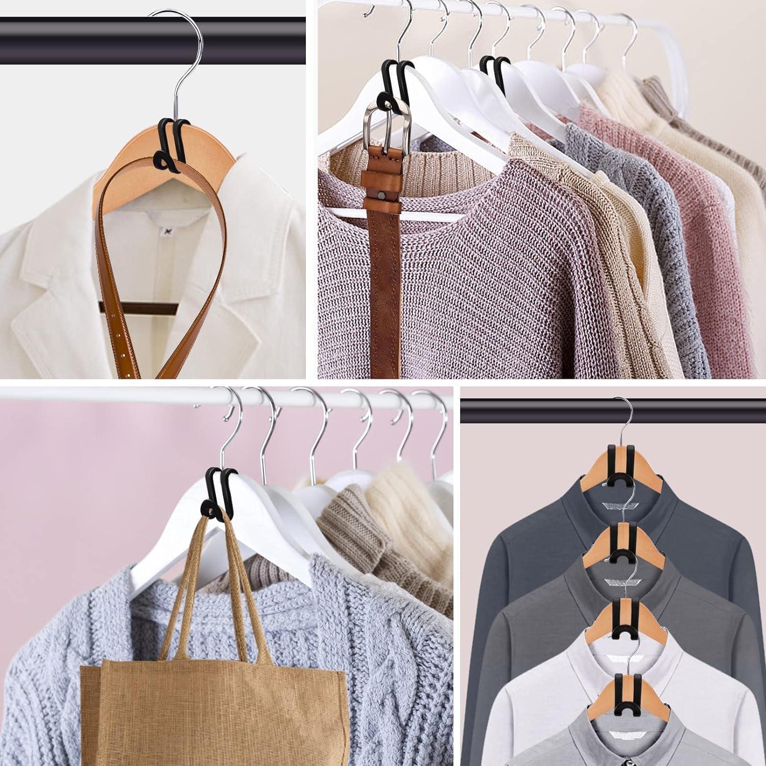 100 Ganchos Conectores para Perchas CLRBEATTY, Negro, ABS