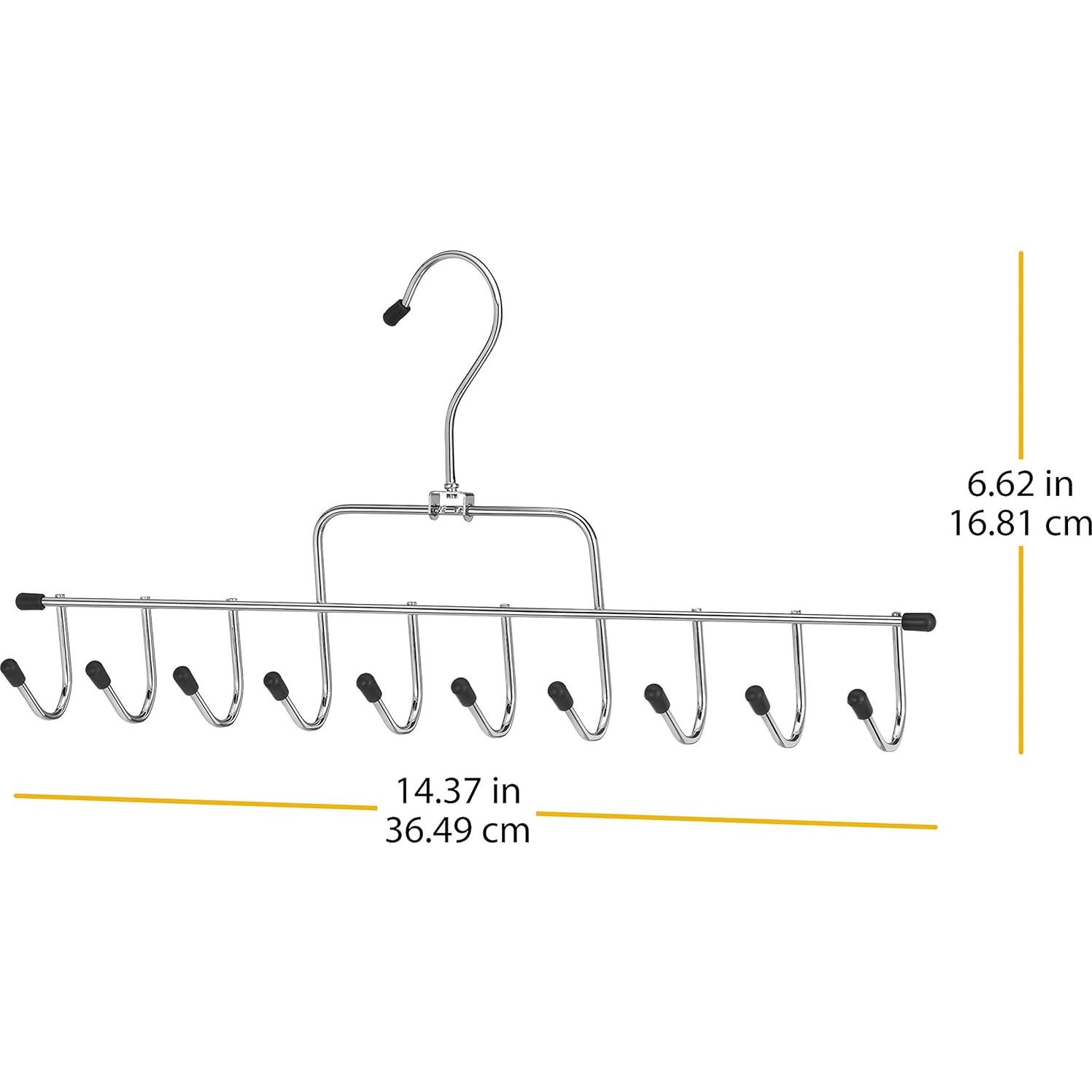 Perchero de Accesorios Whitmor 10 Ganchos Cromo Negro