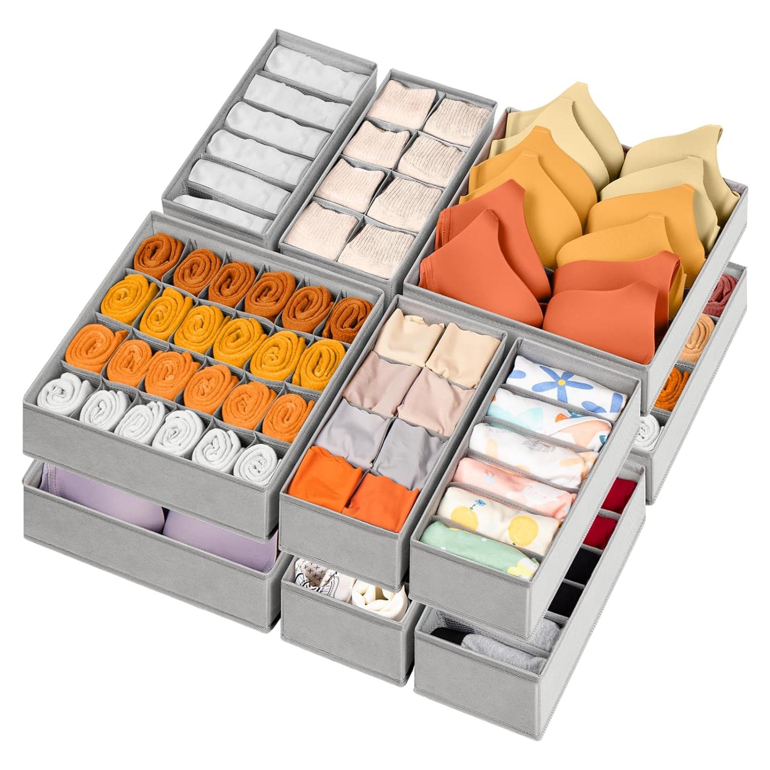 Organizadores de Cajones Criusia 12 Paquetes 116 Celdas Gris