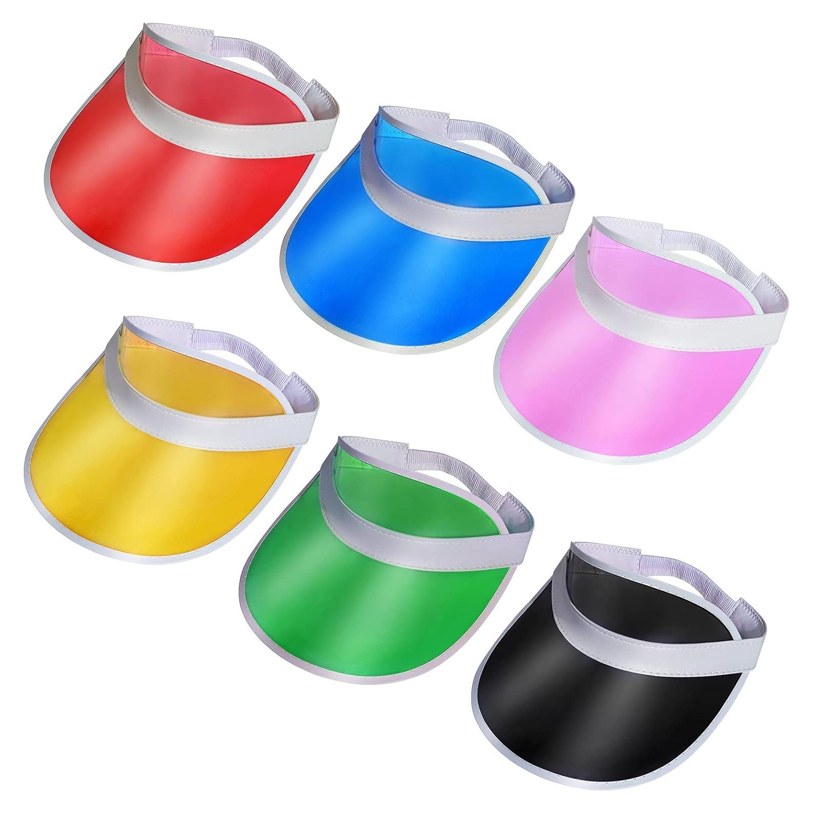 Paquete de 6 Gorras Visera UV Ajustables para Deportes