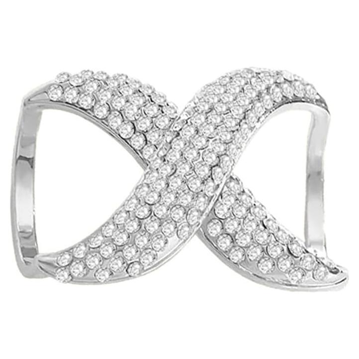 Anillo Broche de Bufanda de Seda Infinito Oro Rosa y Plata