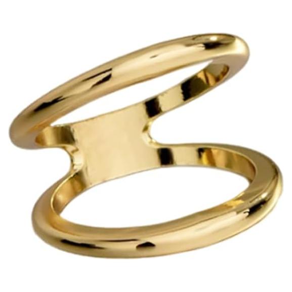 Anillo de Banda Doble Minimalista de Seda para Mujeres