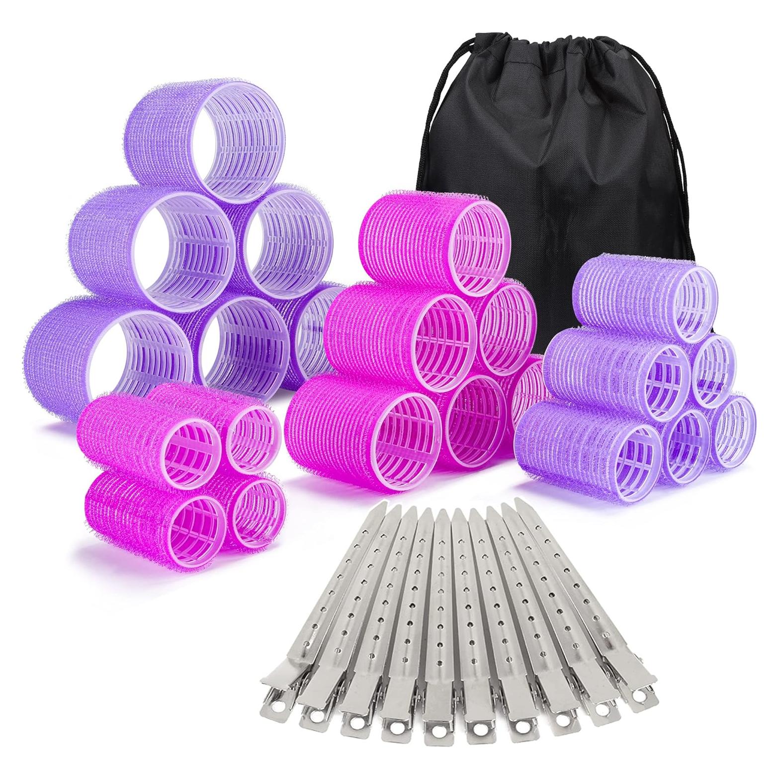 Juego de 33 Rulos Autoadhesivos ELASO para Cabello Largo y Medio