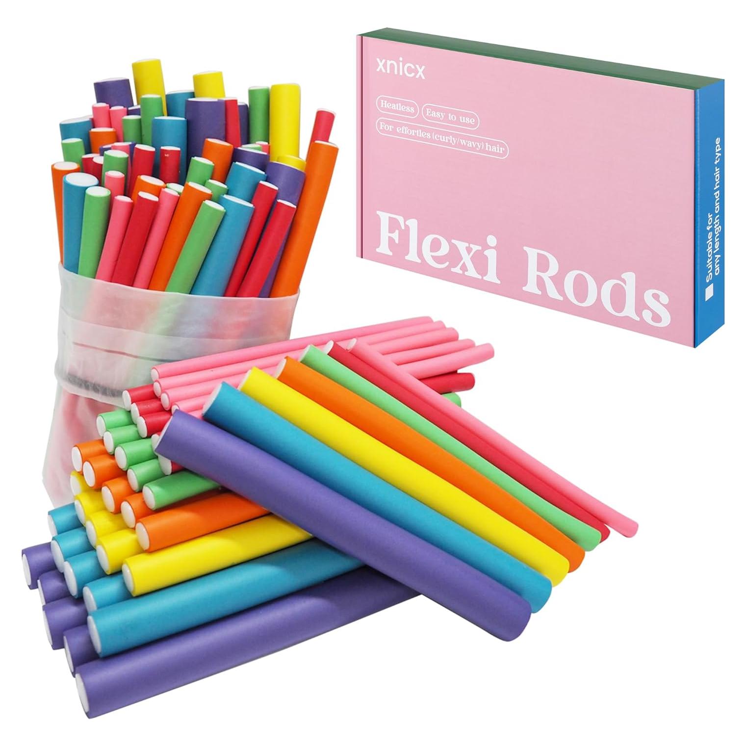 Set de 47 Rulos Flexibles Sin Calor xnicx 18 cm para Cabello