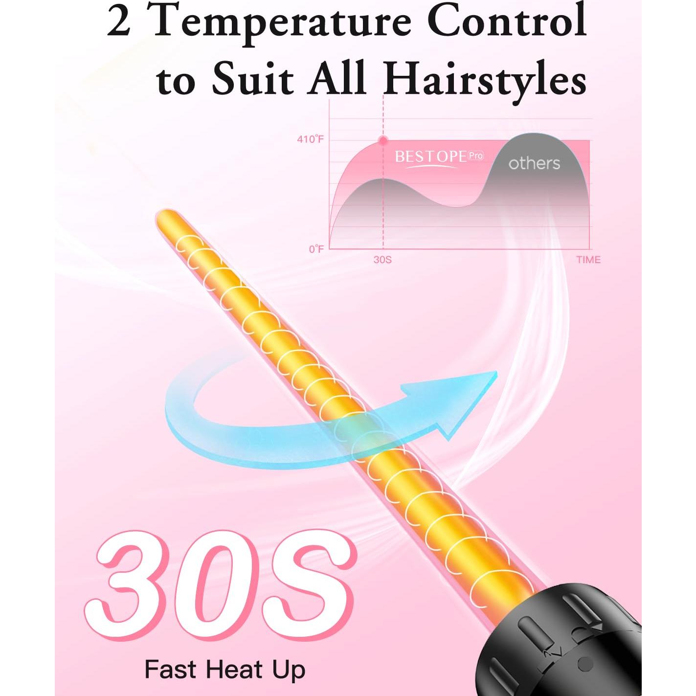 Juego de Varitas de Rizado Intercambiables BESTOPE PRO 6 en 1