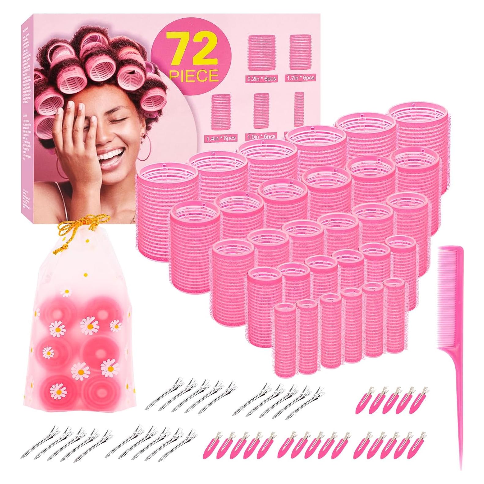 Juego de Rulos para Cabello YHOVID - 72 Piezas, 5 Tamaños
