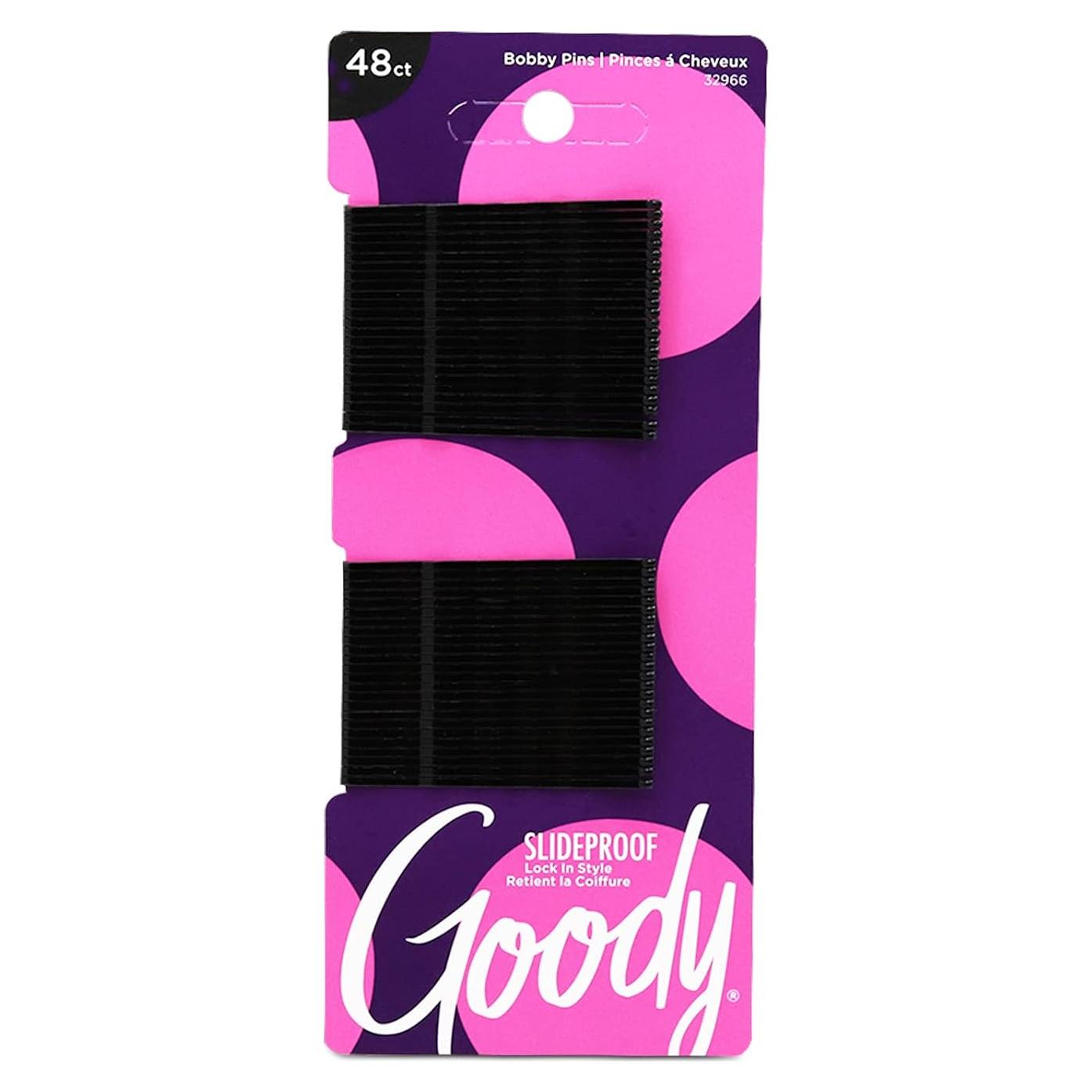 Pinzas de Pelo Antideslizantes Goody - 48 Unidades, Negra