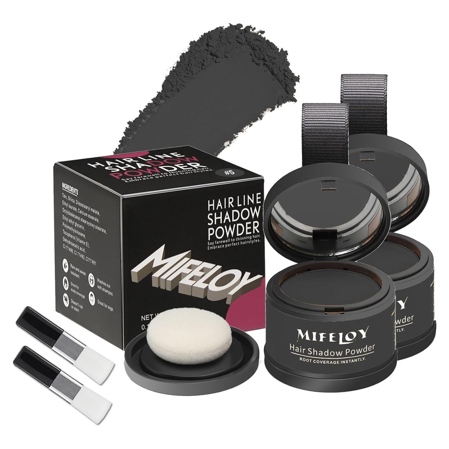 Paquete de 2 Polvos de Sombra para Raíces Mifeloy - Negro