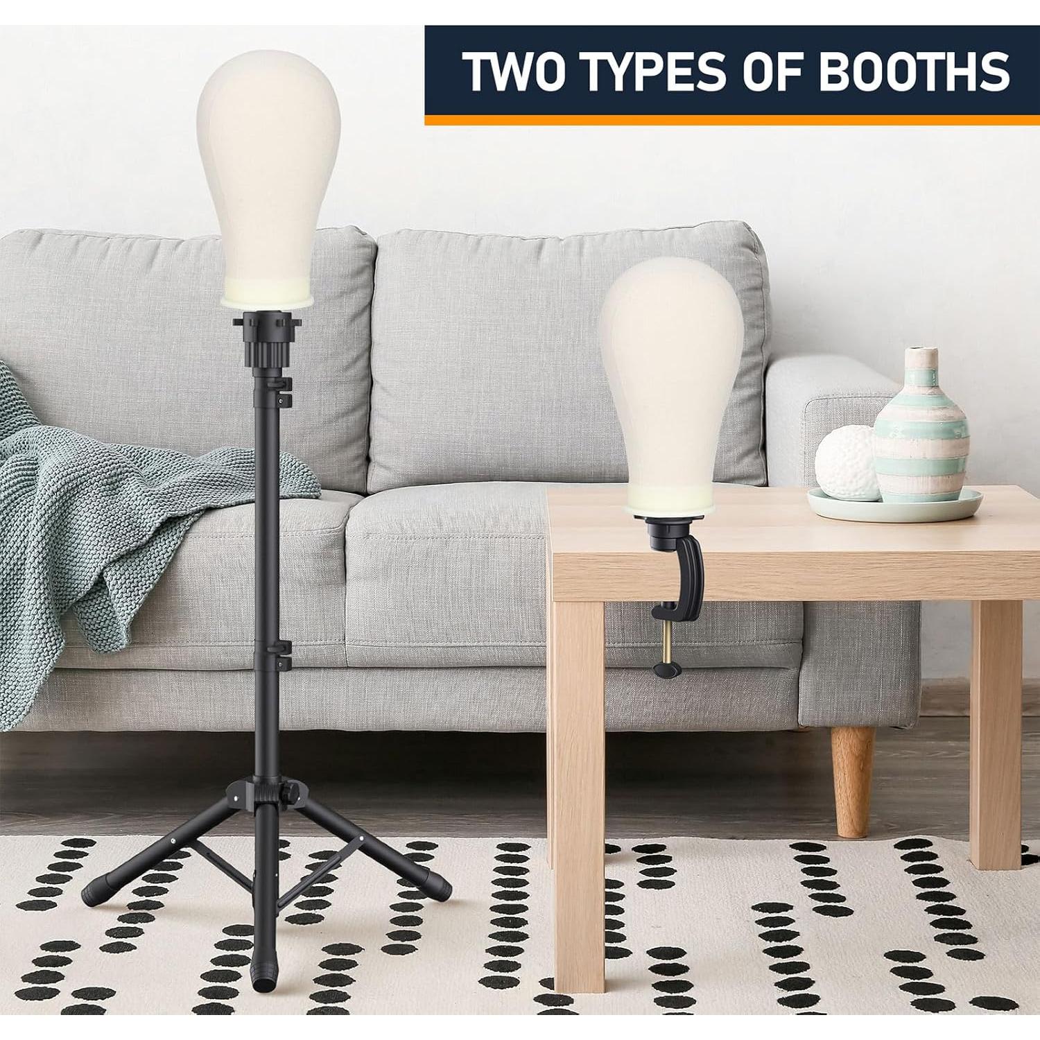 Soporte para Peluca Ajustable Hemndic con Cabeza de Lienzo