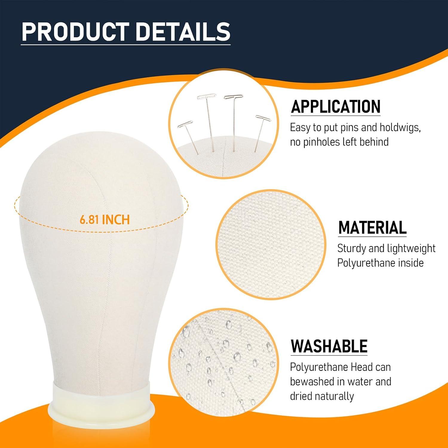 Soporte para Peluca Ajustable Hemndic con Cabeza de Lienzo