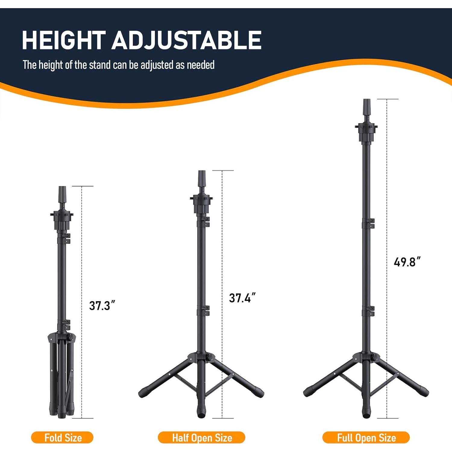 Soporte para Peluca Ajustable Hemndic con Cabeza de Lienzo