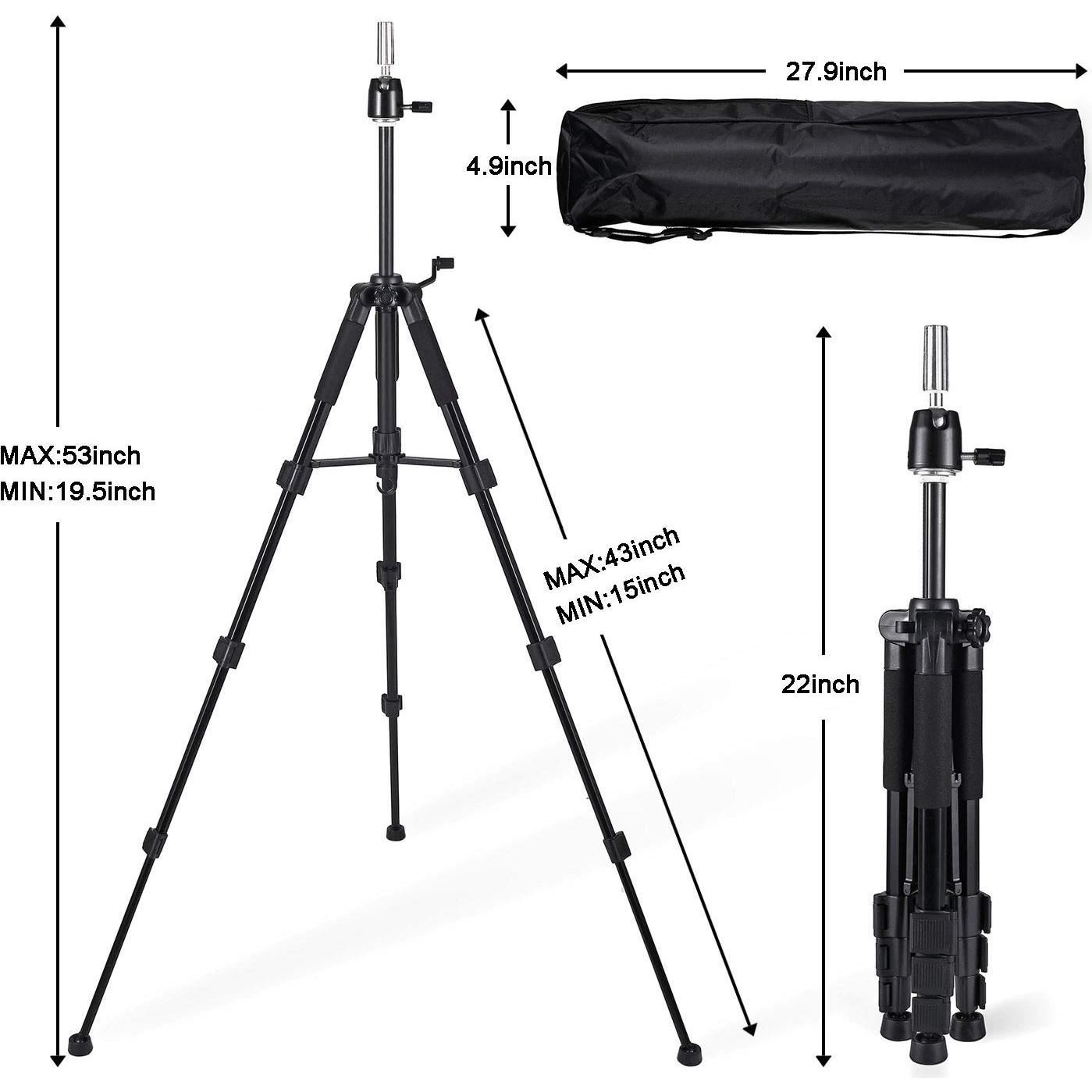 Soporte de Peluca Trípode QISHI YUHUA Ajustable 139.7 cm
