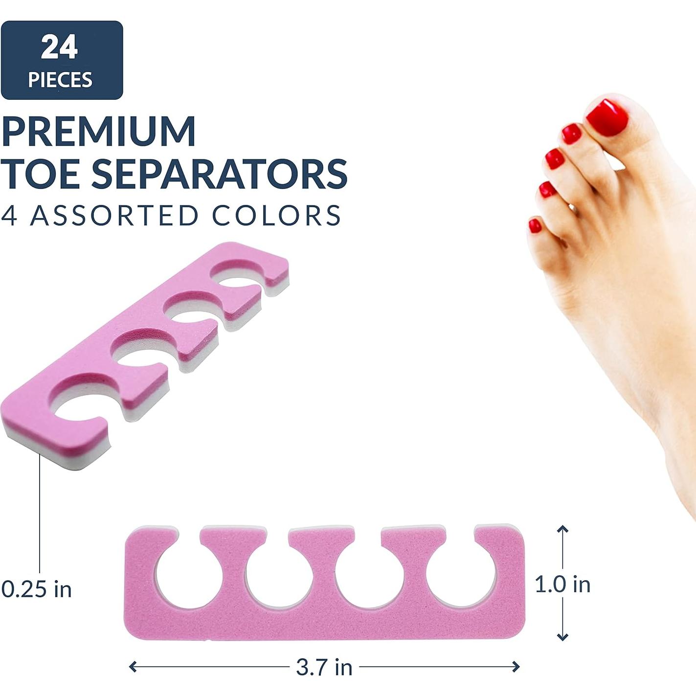 Juego de Separadores de Dedos ZMOI - 24 Piezas Suaves y Reutilizables