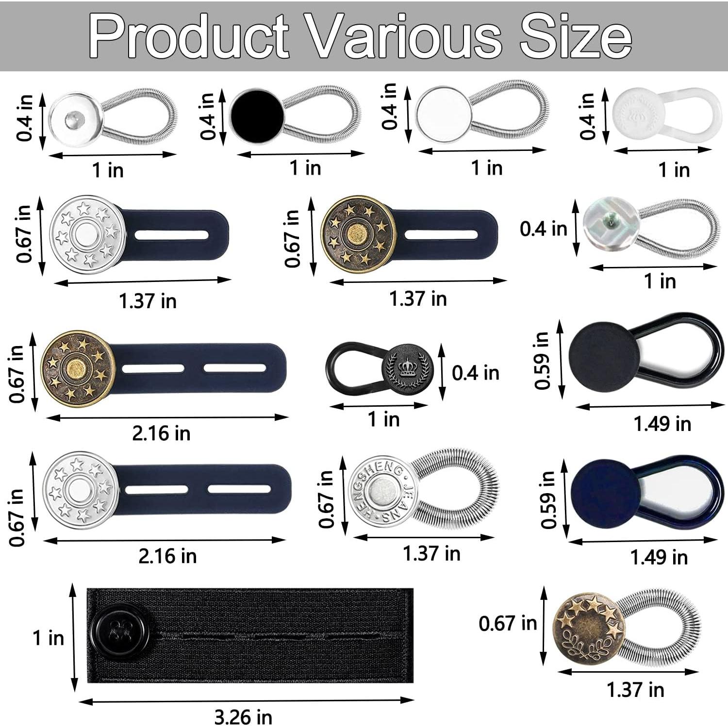 Juego de 24 Botones Extensores Ajustables TBUZ - Sin Coser