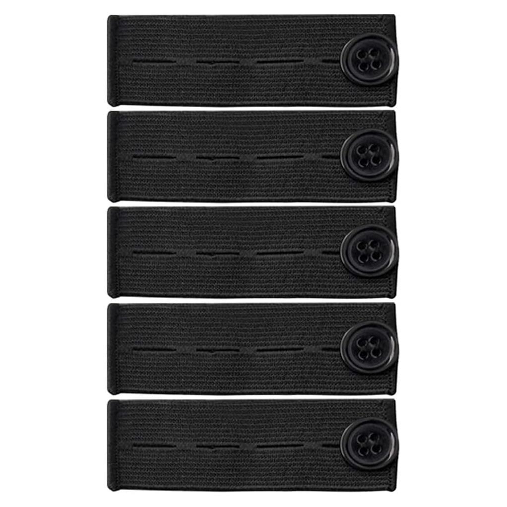 Extensor de Botón Elástico Ajustable BlingKingdom 5 Pcs - Negro