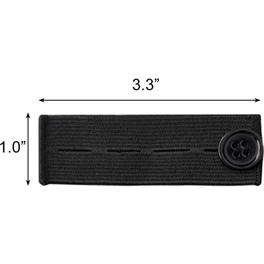Extensor de Botón Elástico Ajustable BlingKingdom 5 Pcs - Negro